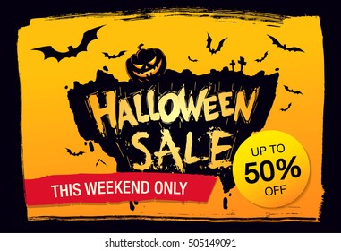 Halloween sale. Vector illustration