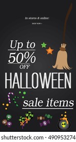 Halloween sale.Halloween brochure design template vector.