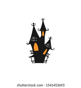 halloween scare horror house icon vector on a white background
