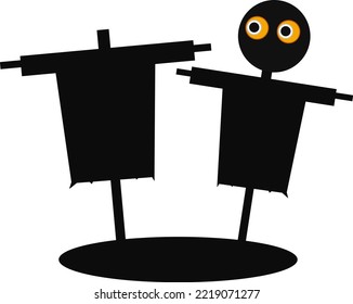 Halloween scarecrow cartoon icon two type set. Funny ghost icon. Simple illustration of funny ghost vector icon for web