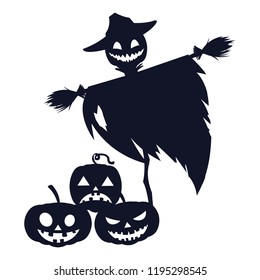 halloween scarecrow character icon