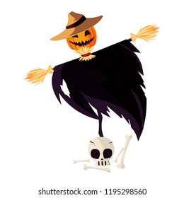 halloween scarecrow character icon