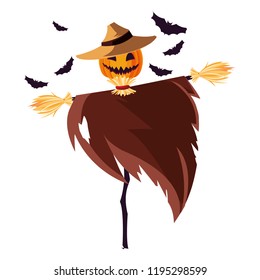 halloween scarecrow character icon