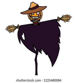 halloween scarecrow character icon
