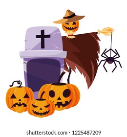 halloween scarecrow character icon