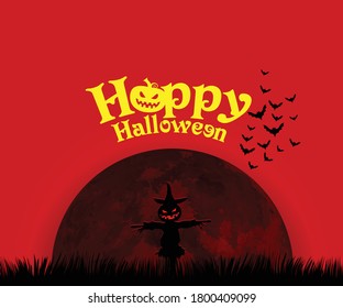 Halloween Scarecrow Layout/Cover. Creative Design Concept Background