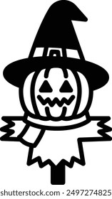 A Halloween Scarecrow in line icon style