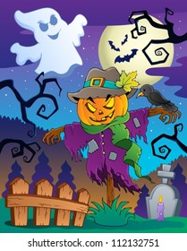 Halloween scarecrow theme image 2 - vector illustration.