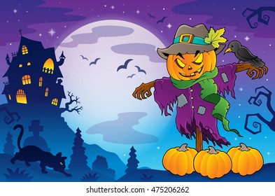 Halloween scarecrow theme image 5 - eps10 vector illustration.