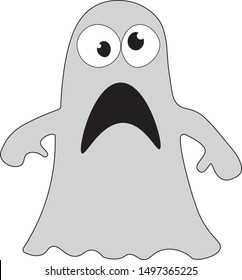 Halloween scared funny gray ghost 