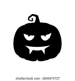 Halloween scary angry pumpkin in flat style