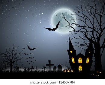 Halloween scary background, vector illustration