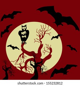 Halloween scary background. Vector illustration.