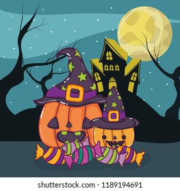 Halloween scary cartoon