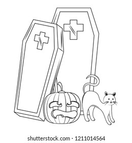 Halloween scary cartoon