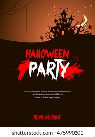 halloween, scary castle ,  party, vector