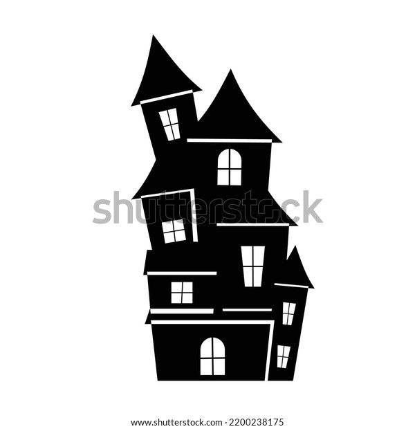 Halloween Scary Castle Vector Black Silhouette Stock Vector (Royalty ...