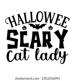Halloween Scary Cat Lady,  New Halloween SVG Design Vector File.