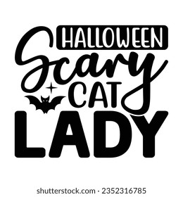 Halloween Scary Cat Lady,  New Halloween SVG Design Vector File.