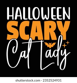 Halloween Scary Cat Lady,  New Halloween SVG Design Vector File.