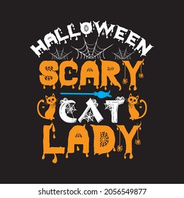 Halloween scary cat lady vector file