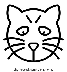 halloween, espantado icono de la línea vectorial del gato 