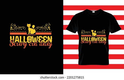 HALLOWEEN SCARY CAT...CUSTOM T SHIRT