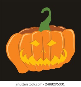 Halloween Scary curved Pumpkin Face