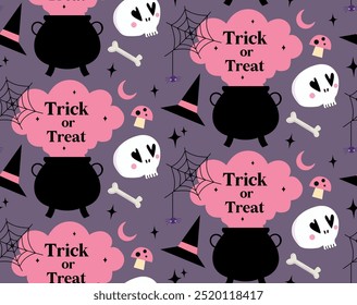 Halloween scary cute pattern vector