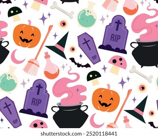 Halloween scary cute vactor pattern 