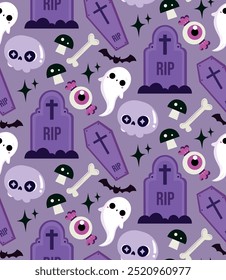 Halloween scary cute vactor pattern 