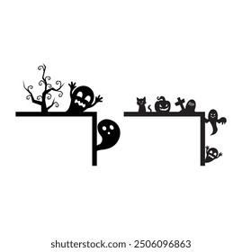 Halloween scary door corner laser cut design