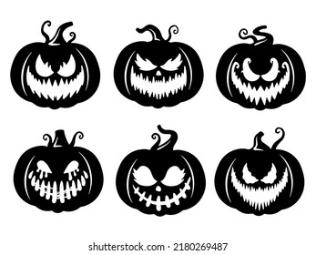 Halloween Scary Face Pumpkin Illustration