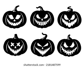 Halloween Scary Face Pumpkin Illustration