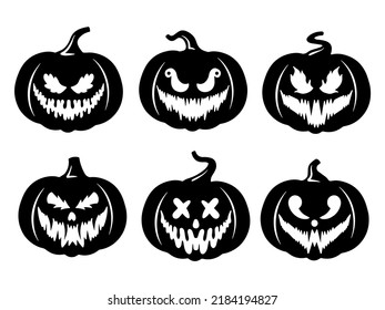 Halloween Scary Face Pumpkin Illustration