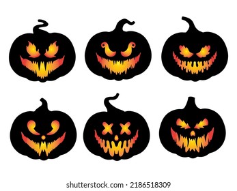 Halloween Scary Face Pumpkin Illustration