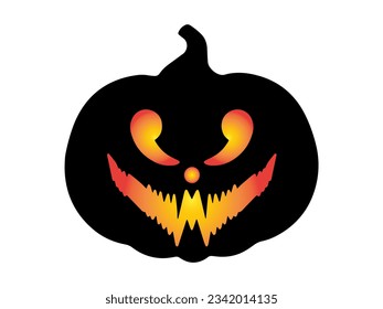 Halloween Scary Face Pumpkin Illustration