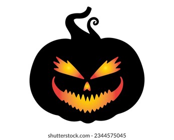 Halloween Scary Face Pumpkin Illustration