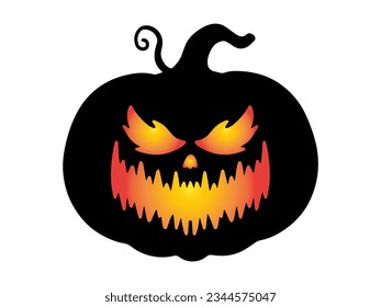 Halloween Scary Face Pumpkin Illustration