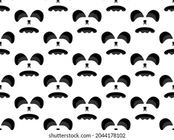 Halloween scary face seamless pattern. Ghost face with evil scary eyes. Creepy face. Festive background design for banners and posters, wrapping paper and promotional items. Vector illustration