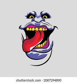 Halloween scary face tshirt design