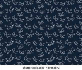 Halloween scary faces seamless background. Vector Illustration.