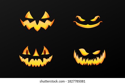 Halloween scary faces set VECTOR