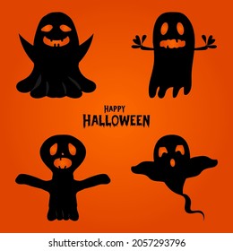 Halloween scary ghost collection vector