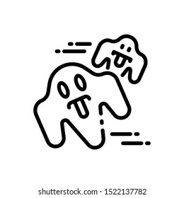 halloween scary ghost icon, vector and illustration