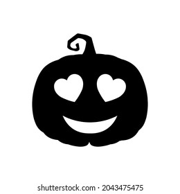 Halloween scary happy pumpkin in flat style