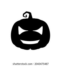 Halloween scary happy pumpkin in flat style