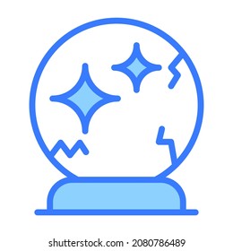 Halloween, scary mirror vector blue outline icon.