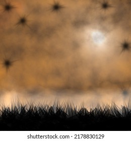Halloween Scary Night Sky And Outdoor Background,vector