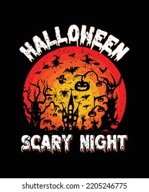 Halloween Scary Night T-shirt Design